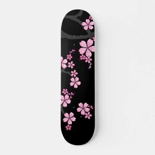 Black Pink Sakura japanese design: Persoonlijk Skateboard (Voorkant)