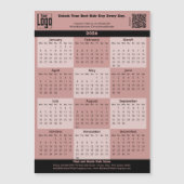 Black Pink Salon Logo QR-code 2026 Calendar Magnet (Voorkant)
