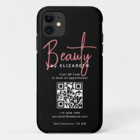 Black Pink Script Beauty Professional QR-code
