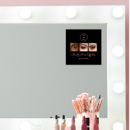Black Pink Script Logo Foto Make-up Studio Raamsticker