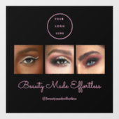 Black Pink Script Logo Foto Make-up Studio Raamsticker (Vel)
