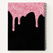 Black Pink Sparkle Glitter Drivers Monogram Notitieboek (Achterkant)
