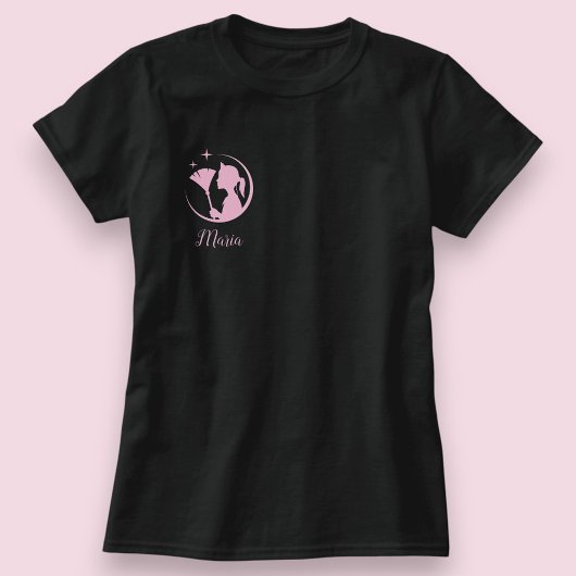 Black Pink Sparkling Business Maid Cleaning House T-shirt