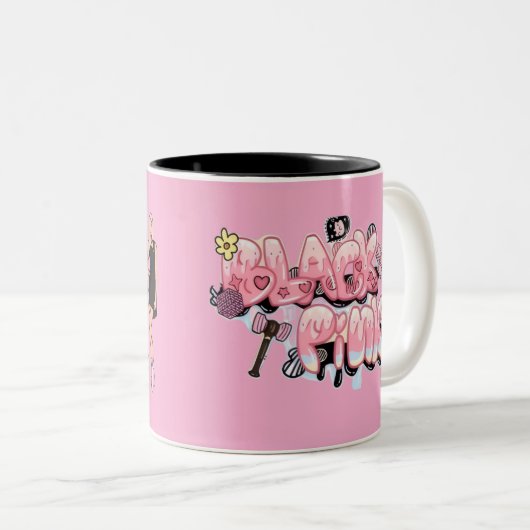 Black Pink special Mug Tweekleurige Koffiemok (Voorkant rechts)