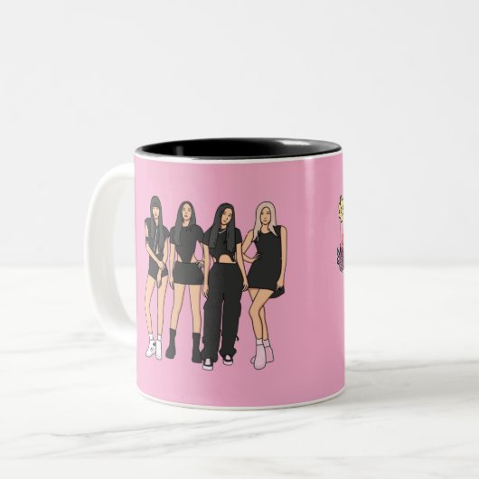 Black Pink special Mug Tweekleurige Koffiemok (Voorkant links)