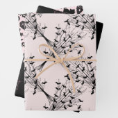 Black Pink Spider vlekt Cool Cute Spooky Halloween Inpakpapier Vel (In situ)