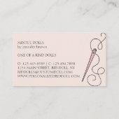 Black Pink Tailor Seamstress Needle Visitekaartje (Achterkant)