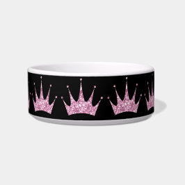 Black Pink Tiara Princess Pet Feeding Bowl Voerbakje