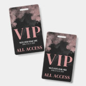 Black Pink VIP Evenement Badge (Voor- en achterkant)