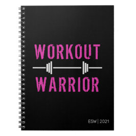 Black Pink Warrior Fitness Journal voor zwart-wit Notitieboek
