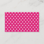 Black Pink White Polka Dot Classic Custom Visitekaartje (Achterkant)