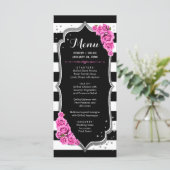 Black Pink White Silver-menukaart Programmakaart (Staand voorkant)