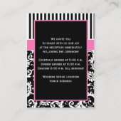 Black Pink White Stripe Damask Enclosure Kaart (Achterkant)