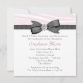 Black Pink Zebra Photo Afstuderen aangekondigd Kaart (Achterkant)