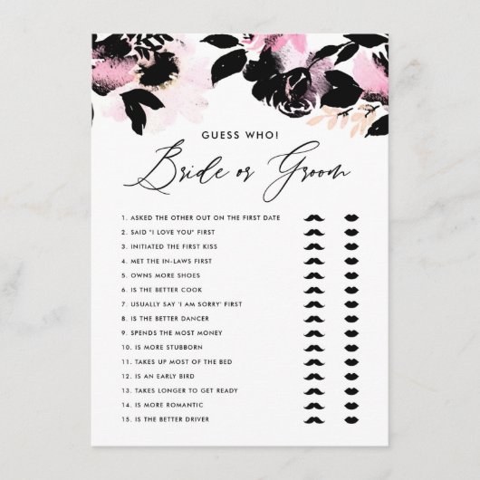 Black Pink zei dat ze Bride zei of Groom Game Informatiekaartje (Voorkant)