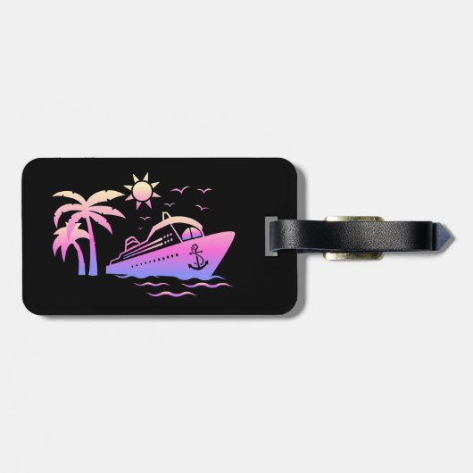 Black & Pinks Cruise Vakantie Bagagelabel (Achterkant horizontaal)