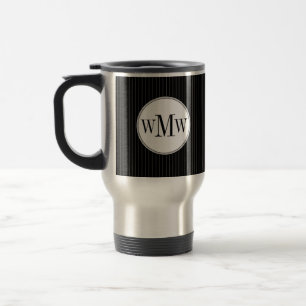 Black Pinstripe Monogram Mok