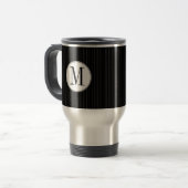 Black Pinstripe Single Monogram Mok (Voorkant links)
