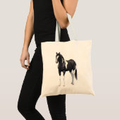 Black Pinto Paint Quarter Horse Stallion Tote Bag (Voorkant (product))