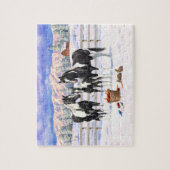 Black Pinto Paint Quarter Horses Op Een Boerderij  Legpuzzel (Verticaal)