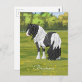 Black Pinto Piebald Gypsy Vanner Draft Horse Briefkaart (Voorkant / Achterkant)