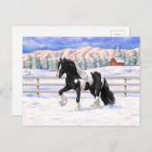Black Pinto Piebald Gypsy Vanner Draft Horse Briefkaart (Voorkant / Achterkant)
