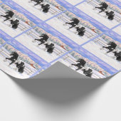 Black Pinto Piebald Gypsy Vanner Draft Horse Cadeaupapier (Hoek)