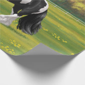 Black Pinto Piebald Gypsy Vanner Draft Horse Cadeaupapier (Hoek)