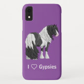 Black Pinto Piebald Gypsy Vanner Draft Horse Case-Mate iPhone Case (Achterkant)