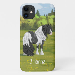 Black Pinto Piebald Gypsy Vanner Draft Horse Case-Mate iPhone Case