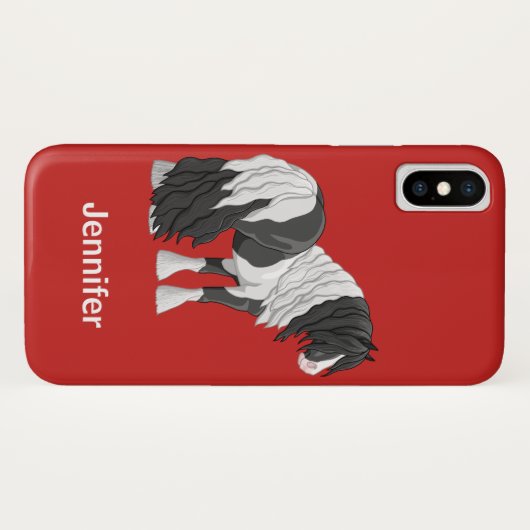 Black Pinto Piebald Gypsy Vanner Draft Horse Case-Mate iPhone Case (Achterkant (horizontaal))