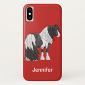 Black Pinto Piebald Gypsy Vanner Draft Horse Case-Mate iPhone Case (Achterkant)