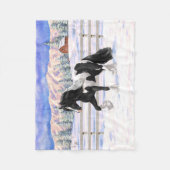 Black Pinto Piebald Gypsy Vanner Draft Horse Fleece Deken (Voorkant)