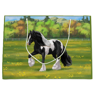Black Pinto Piebald Gypsy Vanner Draft Horse Groot Cadeauzakje