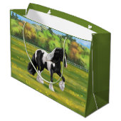 Black Pinto Piebald Gypsy Vanner Draft Horse Groot Cadeauzakje (Achterkant Gekanteld)