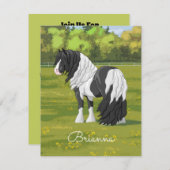 Black Pinto Piebald Gypsy Vanner Draft Horse Kaart (Voorkant / Achterkant)