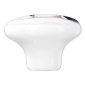 Black Pinto Piebald Gypsy Vanner Draft Horse Keramische Knop (Zijkant)