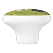 Black Pinto Piebald Gypsy Vanner Draft Horse Keramische Knop (Zijkant)