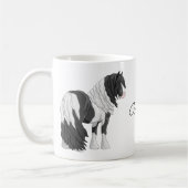 Black Pinto Piebald Gypsy Vanner Draft Horse Koffiemok (Links)