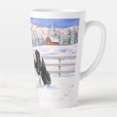 Black Pinto Piebald Gypsy Vanner Draft Horse Latte Mok (Rechts)