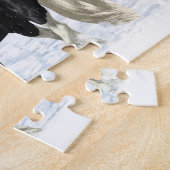 Black Pinto Piebald Gypsy Vanner Draft Horse Legpuzzel (Zijkant)