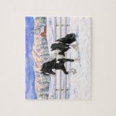 Black Pinto Piebald Gypsy Vanner Draft Horse Legpuzzel (Verticaal)