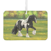 Black Pinto Piebald Gypsy Vanner Draft Horse Luchtverfrisser (Achterkant)