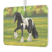 Black Pinto Piebald Gypsy Vanner Draft Horse Luchtverfrisser (Links)
