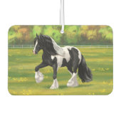Black Pinto Piebald Gypsy Vanner Draft Horse Luchtverfrisser (Voorkant)