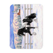 Black Pinto Piebald Gypsy Vanner Draft Horse Magneet (Verticaal)