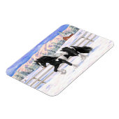 Black Pinto Piebald Gypsy Vanner Draft Horse Magneet (Linkerzijde)