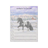 Black Pinto Piebald Gypsy Vanner Draft Horse Notitieblok (Linkerzijde)