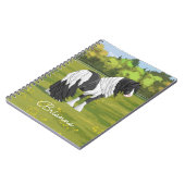 Black Pinto Piebald Gypsy Vanner Draft Horse Notitieboek (Linkerzijde)