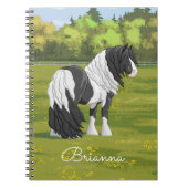 Black Pinto Piebald Gypsy Vanner Draft Horse Notitieboek (Voorkant)